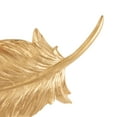 thumbnail image 5 of DecMode Gold Resin Feather Bird Wall Decor (2 Count), 5 of 10
