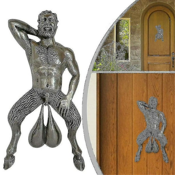 Door Ornt Door Door Knocker Muscular Man Art Estatua Ornt