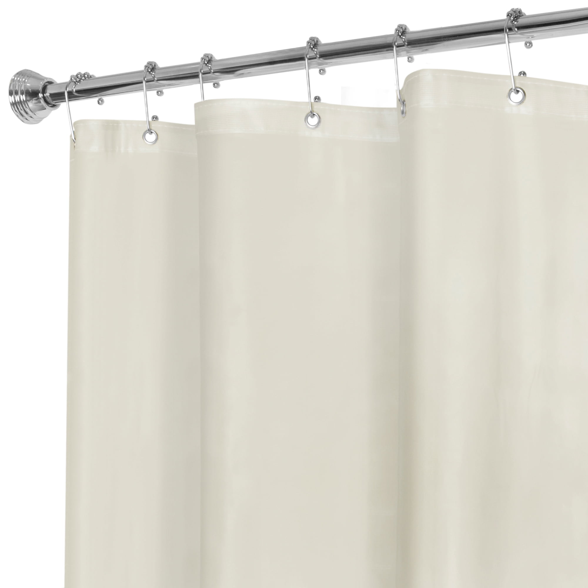 Maytex Premium Super Heavyweight Solid Print Vinyl Shower Curtain Liner, 72" x 72", Beige, Pack of 2