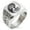 Silver, variant on Stainless Steel Tree of Life Yin Yang Geometric Pattern Biker Style Polished Ring