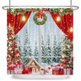 thumbnail image 6 of Tchckioa Christmas Snowy Window Flowers Shower Curtain for Bathroom,36x72 Inch Waterproof Hooks Bath Curtain Decor, 6 of 6