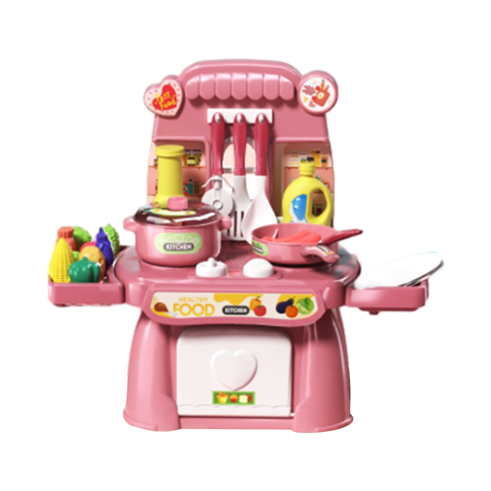 SIYTUAU Kids Play Kitchen Toy Set Simulation Cooking Cooking Utensils Role Play Activity Pink Plastic Material Pretend Play Gift For Girls Boys 3 Years And Up