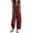 #03Wine, variant on Womens Minimalist Linen Blend Button-up Stand-collar Sleeveless Loose Jumpsuit, V-neck sleeveless casual loose linen jumpsuit Red S