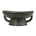 thumbnail image 4 of Creative Co-Op Stoneware Footed Pedestal Bowl with Handles, Reactive Glaze, Black, 4 of 4