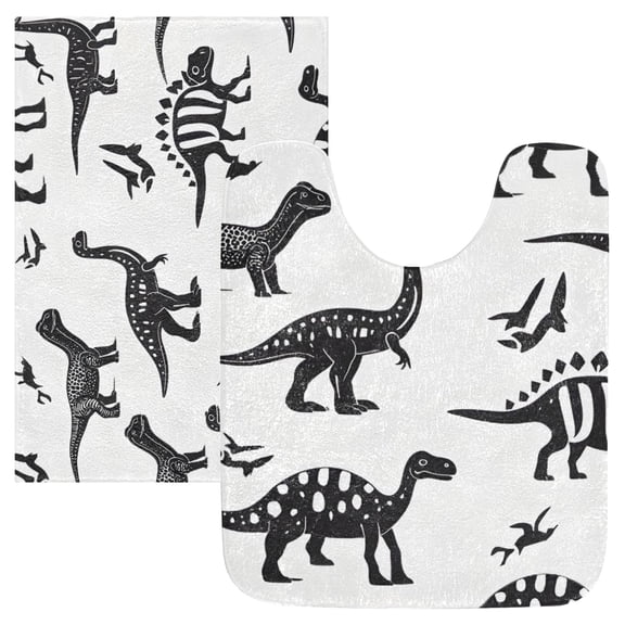 Ryvnso Dinosaurs Bathroom Shaggy Rugs Toilet Mat Soft Contour Rug