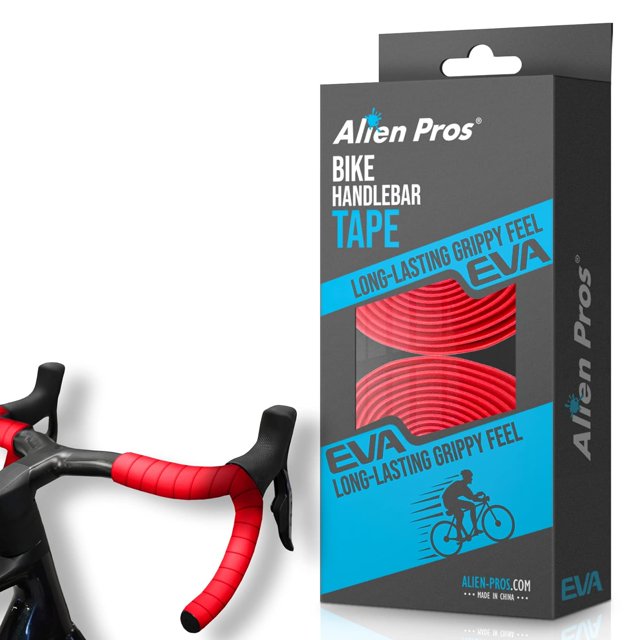 HAHDAXIA Bike Handlebar Tape EVA (Set of 2) Red - Enhance Your Bike Grip with These Bicycle Handle bar Tape - Wrap Your Bike for an Awesome Comfortable Ride (Set of 2, RedO