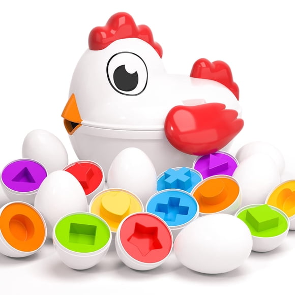 Pollo clasificador TEMI para niños pequeños con 6 huevos de juguete para niños mayores de 3 años
