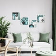 thumbnail image 2 of Abstract Canvas Wall Art Teal and Grey Geometric Circle Painting Pictures Modern Office Artwork Prints Home Decor (Teal), 2 of 6