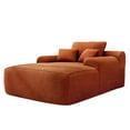 thumbnail image 5 of FFH Plush Chaise Lounge Chair Indoor, Boneless Sleeper Sofa Bed, No Assembly Required, Orange, 5 of 6