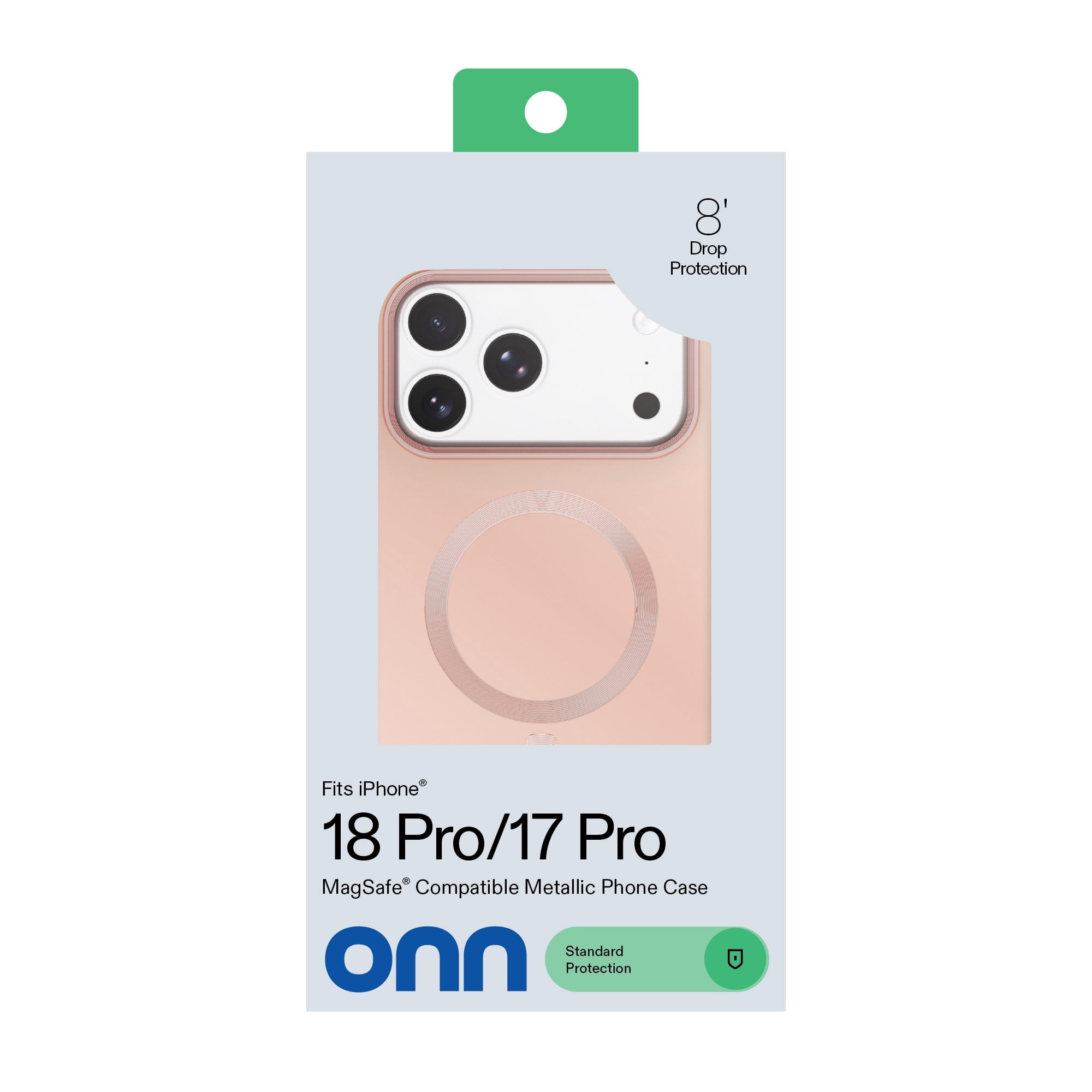 onn Soft Touch Phone Case for iPhone 18 Pro / 17 Pro, MagSafe Compatible - Blush Pink