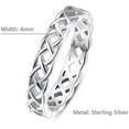 thumbnail image 2 of NUNCAD 4mm Eternity Celtic Knot Wedding Ring Band for Women 925 Sterling Silver, 2 of 5