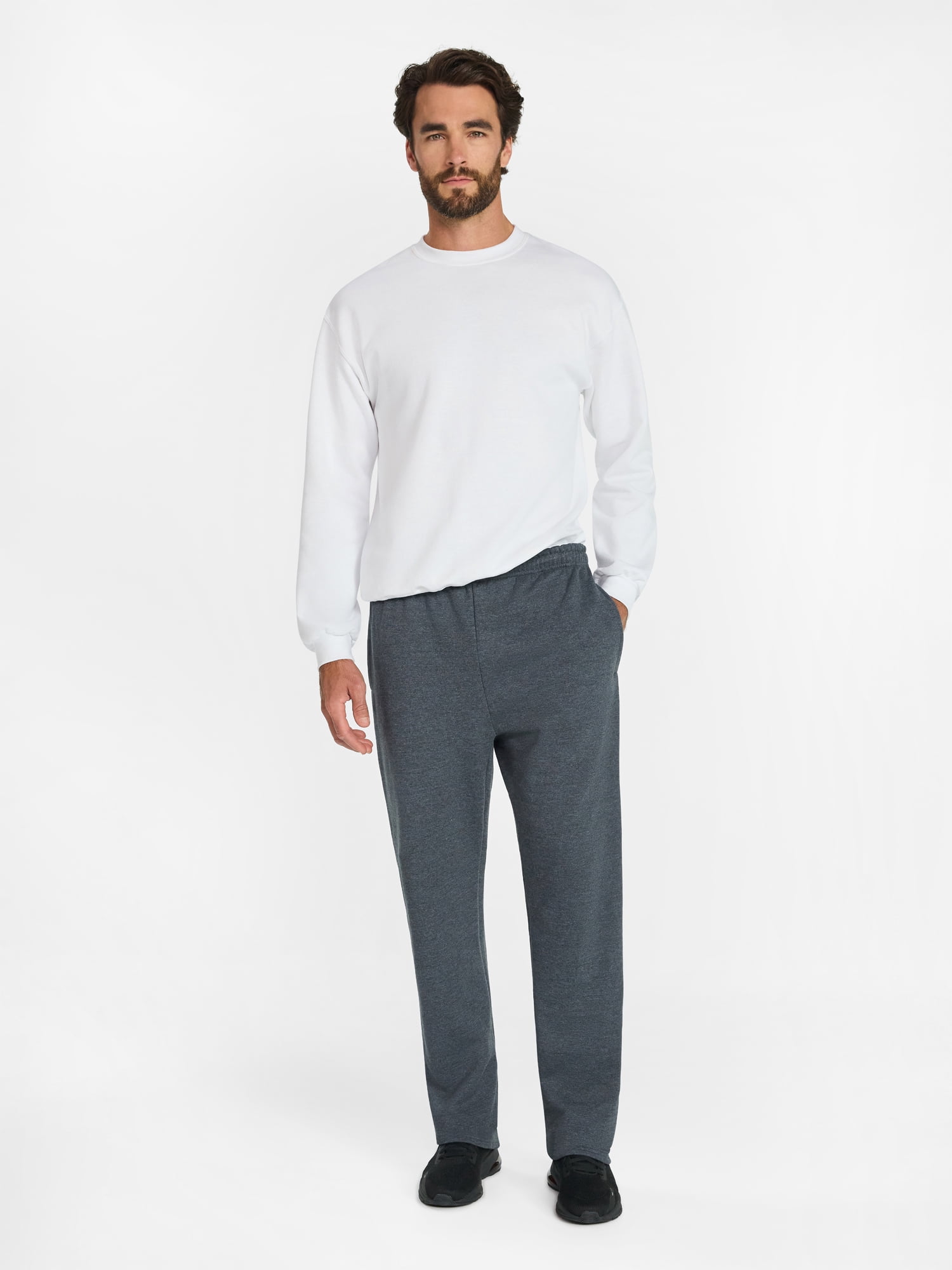 Athletic Works Men's Open Bottom Sweatpants, Sizes S-2XL