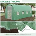 thumbnail image 4 of Outsunny 14.6' x 6.6' x 6.6' Walk-in Hoop Greenhouse Roll-Up Door, Green, 4 of 9