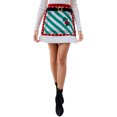 thumbnail image 3 of Falda Minifalda navideña para mujer, de punto, de cintura alta, con dobladillo de vellón, faldas de fiesta de Santa 1 1, 3 of 5