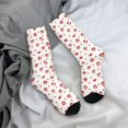 thumbnail image 5 of Gukieu Lips Kiss Print Contrast Color Mid-calf Socks, Sweat-wicking Athletic Socks, Unisex Clothing Accessories, 5 of 6