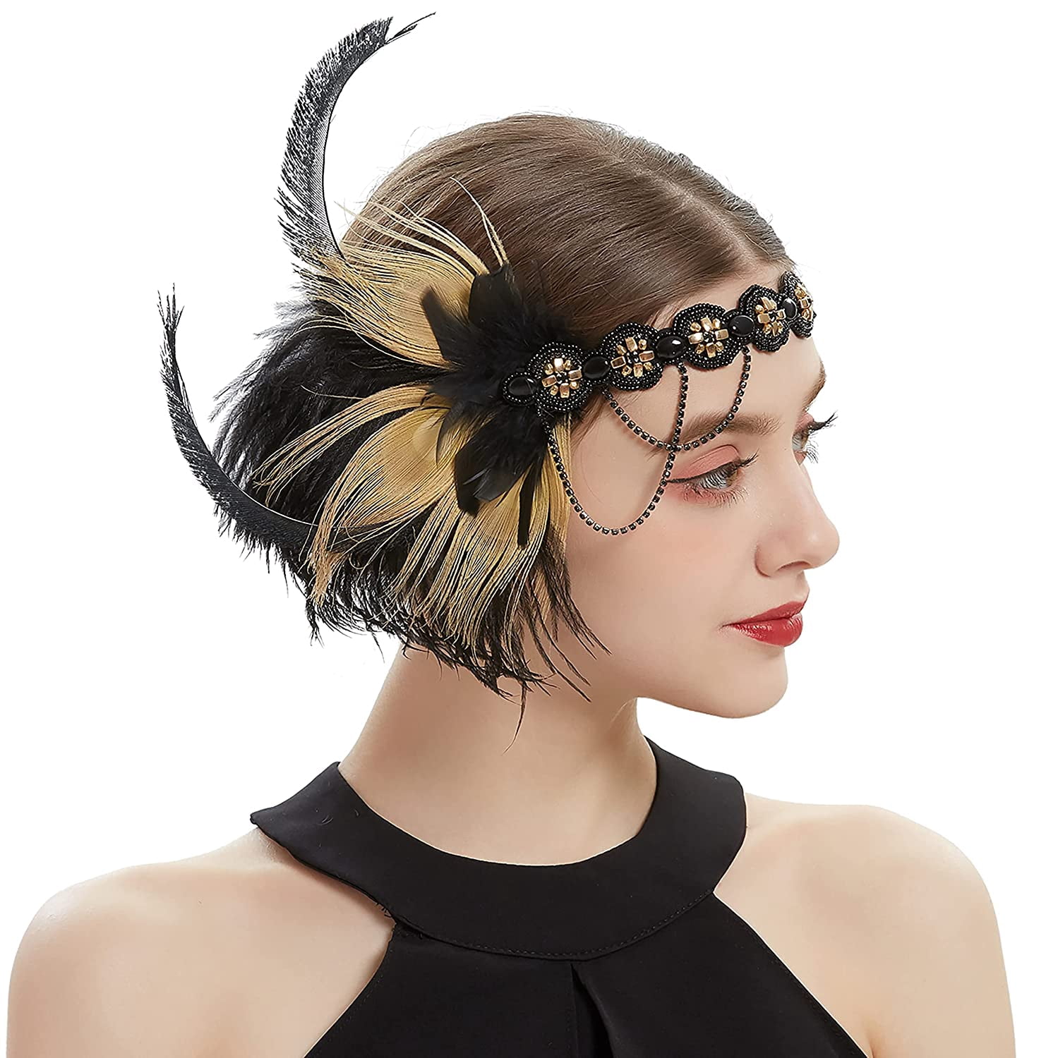 1920s Sequined Showgirl Headpiece 