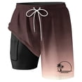 thumbnail image 4 of XFeng Men's 2 in 1 Swim Trunks, Print Board Shorts with Compression Liner, Quick Dry Beach Swim Shorts with Pockets, 4 of 4