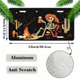 thumbnail image 2 of 1 Pcs 2D Flat License Plate Covers & Frames, Skeleton Enjoying Beer For Decorative Front, Waterproof For Decoration Aluminum License Plate Covers & Frames Cover For Men Women, 12" X 6", 2 of 7