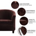 thumbnail image 2 of CJC Velvet Tub Chair Covers 2-Piece with Cushion Slipcover, for Stretchy Club Armchair, Non-Slip Removable Furniture Protector, (Brown), 2 of 8