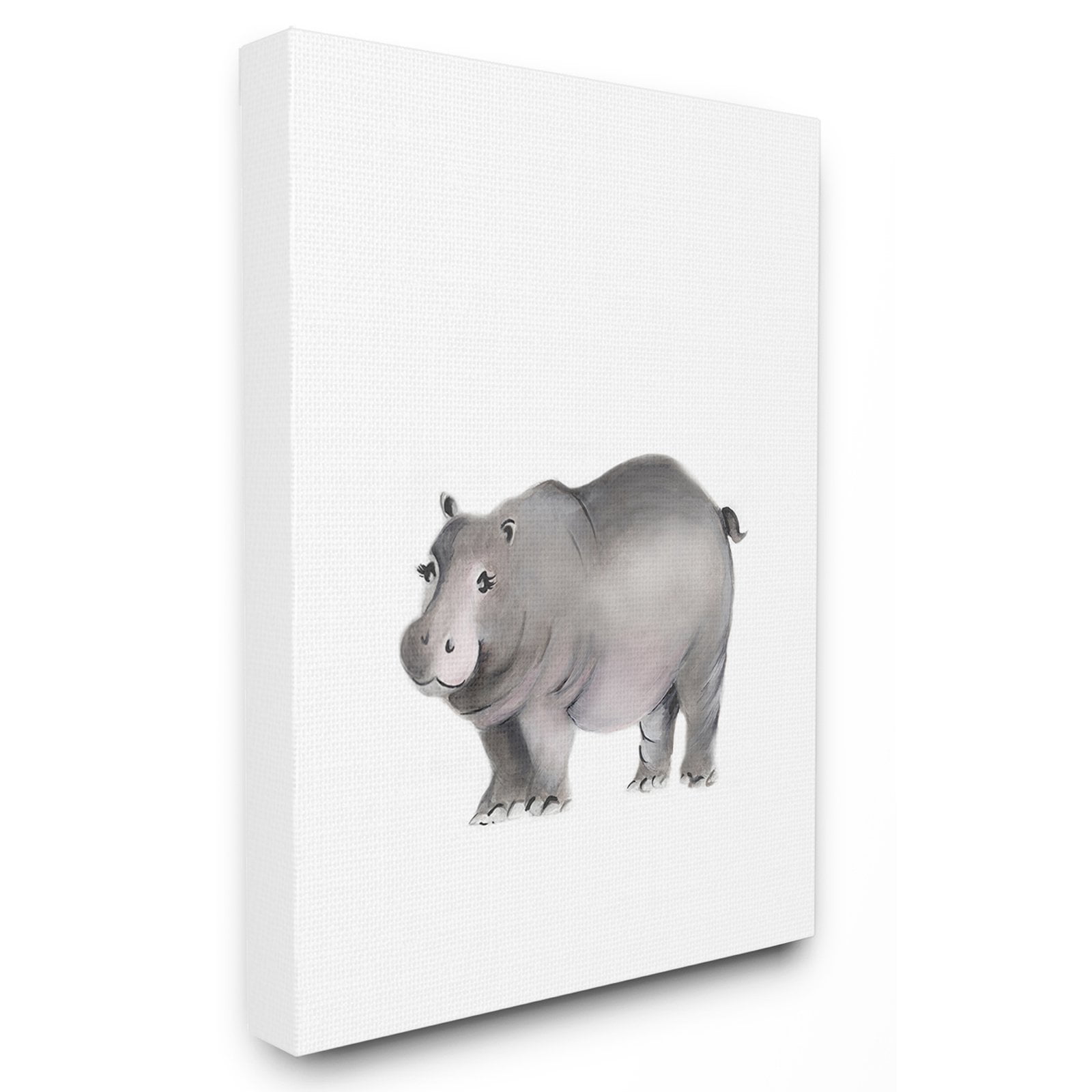 The Stupell Home Decor Collection Painted Hippo Canvas Wall Art