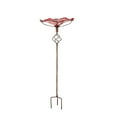 thumbnail image 4 of Evergreen 30"H Glass Bird Bath with Garden Stake, Red Swirl- Fade and Weather Resistant Outdoor Decor for Homes, Yards and Gardens, 4 of 5
