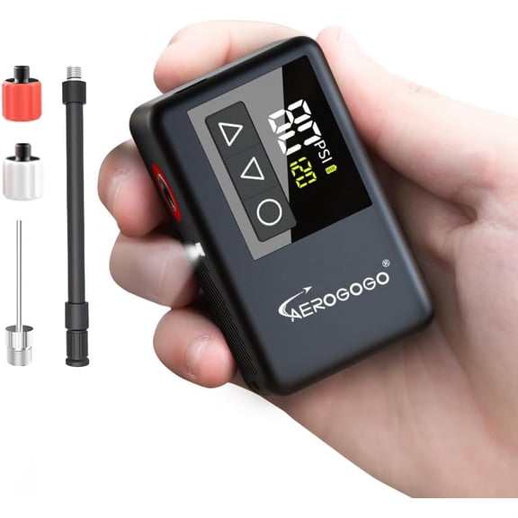 120 PSI Rechargeable Mini Bike Pump, Bicycle Pump with Digital Pressure Gauge, 3.8oz Portable Bike Air Pump Tire Inflator, Mountain,Presta & Schrader Valves,Preset Pressure & Auto Shut Off