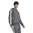thumbnail image 3 of Men's adidas Essentials 3-Stripes Fleece Sportswear Zip Front Hoodie Color: Light Grey Heather Size: M, 3 of 4