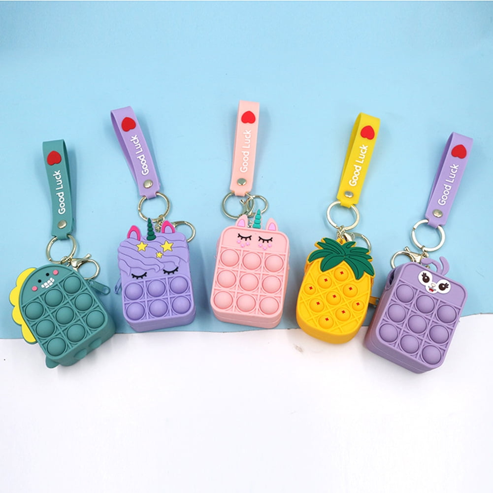 Silicone Coin Purse Mini Wallet Sling Bag Anti stress Messenger Bag Strawberry Pineapple Bag Walmart