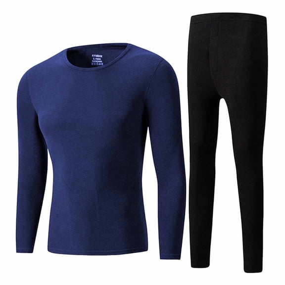 Hilenly Mens Thermal Underwear Set Fleece Long Johns Warm Base Layer for Winter
