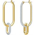 thumbnail image 1 of Pendientes de aro entrelazados, dije moderno, cristal de doble aro Mo, 1 of 5