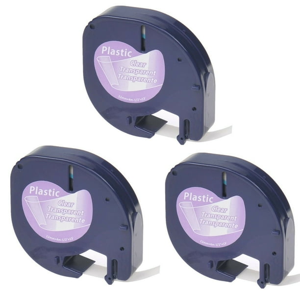 3PK Black on Clear Refill Tape LT 16952 for DYMO LetraTag ...