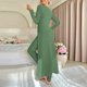 thumbnail image 4 of Pincandy Women's Solid Color Pajama Set - Crew Neck Long Sleeve Top & Pants, Casual & Comfortable for Homewear, 4 of 7
