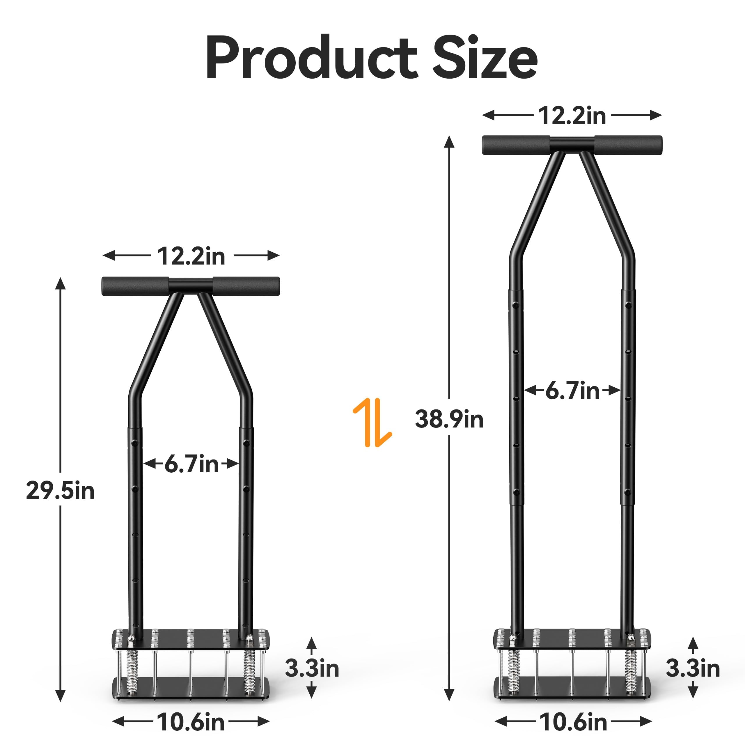 Knee-friendly Manual Lawn Aerator Tool - 15 Heavy-duty Steel Spikes Spring-loaded Auto-clean Design  Pre-assembled For Soil Loosening & Garden/yard Aeration