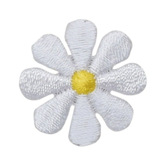 Small - White Daisy - Flower - Iron on Applique/Embroidered Patch