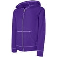 thumbnail image 2 of Hanes Girls Slub Jersey Full-Zip Hoodie, Sizes 4-16, 2 of 9