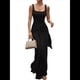 thumbnail image 1 of Vestido de Verano para Mujer, Sin Mangas, con Cuello Cuadrado, Sexy, con Doble Forro, Ajustado, y Maxivestido. Negro M, 1 of 10