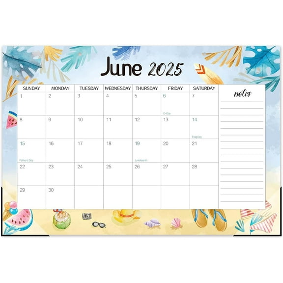Desk Calendar 2025-2026, School Year Calendar 2025, 19-Month Desk/Wall Calendar, 2025 Jun - 2026 Dec, 17" X 11.5" Monthly Planner With Corner Protectors, Thick Paper For Home Office