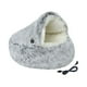 thumbnail image 5 of Cama calefactada para gatos de interior y perros pequeños. Almohadilla térmica suave tipo cueva redonda para cachorros. Gris, 5 of 9