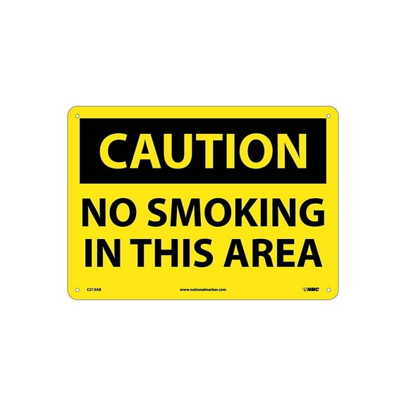 National Marker No Smoking In This Area 10X14 .040 Aluminum Caution Sign C213AB