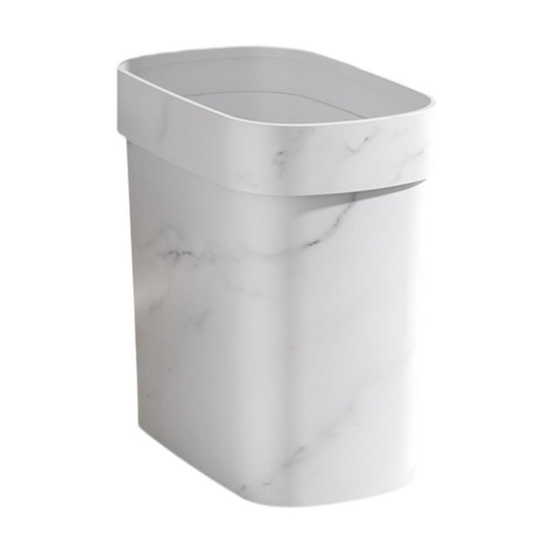 Papelera de mármol Contenedor de basura sin tapa Cubo de basura Cubo de basura Hogar Blanco