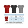 thumbnail image 2 of PULLIMORE Women Sexy Backless Short Sleeve Top Slim Fit Crewneck T-Shirt Summer Casual Crop Tee (Red,S), 2 of 7