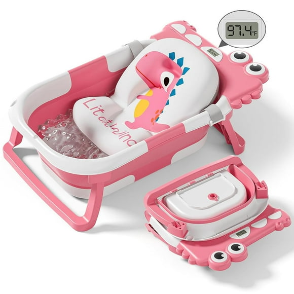 Bañera plegable para bebés Tavlshero con termómetro y cojín