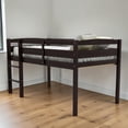 thumbnail image 3 of Tcbosik Twin Size Low Loft Bed with Built-in Ladder and Full Length Guardrail, Easy Assembly, Espresso, 3 of 7