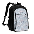 thumbnail image 1 of Balery Blue Butterfly Mochila con carga USB para hombre y mujer - Mochila impermeable y antirrobo para laptop con puerto USB para viajes, trabajo, 1 of 7