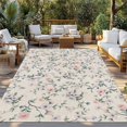 thumbnail image 2 of Spring Flowers Outdoor Rug for Patio/Deck/Porch, Non-Slip Large Area Rug 5 x 8 Ft, Blue Pink Floral Leaves Farmhouse Vintage Plants Indoor Outdoor Rugs Washable Area Rugs, Camping Rug Carpet Runner, 2 of 8