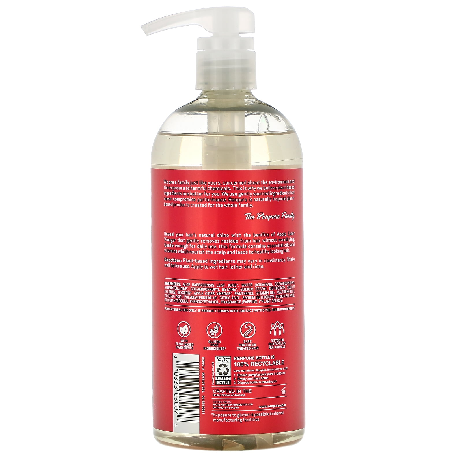Buy Renpure, Apple Cider Vinegar Shampoo, 24 fl oz (710 ml) Online at