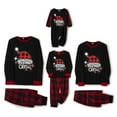 thumbnail image 6 of Jaweiwi Christmas Family Pajamas Matching Set, Letters Print Long Sleeve Tops with Plaid Pants Sleepwear Loungewear, 6 of 11