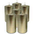thumbnail image 1 of Hyoola Metallic Pillar Candles - 6 Pack - Cream Gold - 2.75 Inch x 5 Inch, 1 of 8