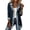 Navy, variant on Women's Denim Patchwork Knit Jacket - Lapel Collar Mixed Fabric Coat for Trendy Fall Outfits and Everyday Wear, Womens Jackets & Vests