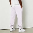 thumbnail image 6 of IAJDKMEK Men's Sweatpants Jogger Style - Drawstring Elastic Waist Fleece Lined Solid Color Tapered Cuffed Pants for Men Workout,White 2XL, 6 of 8